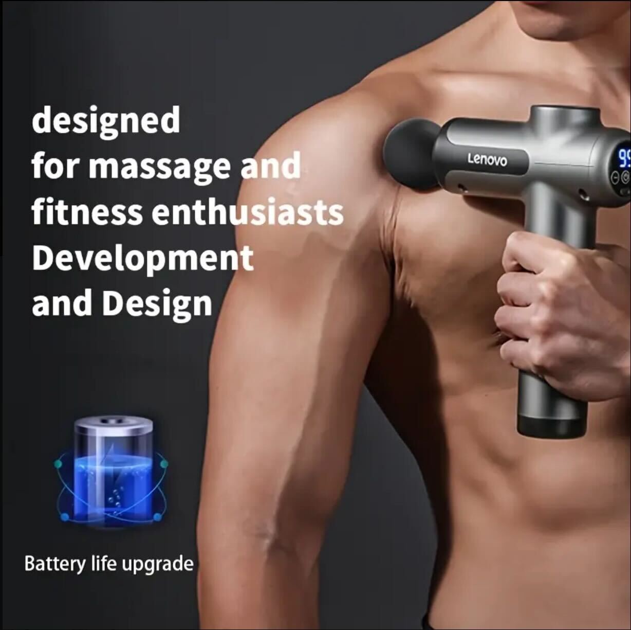 Lenovo Deep Relief Massage Gun – Quiet, Powerful & Portable Muscle Recovery Device
