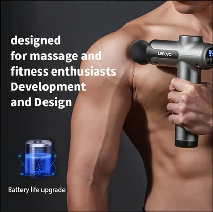 Lenovo Deep Relief Massage Gun – Quiet, Powerful & Portable Muscle Recovery Device