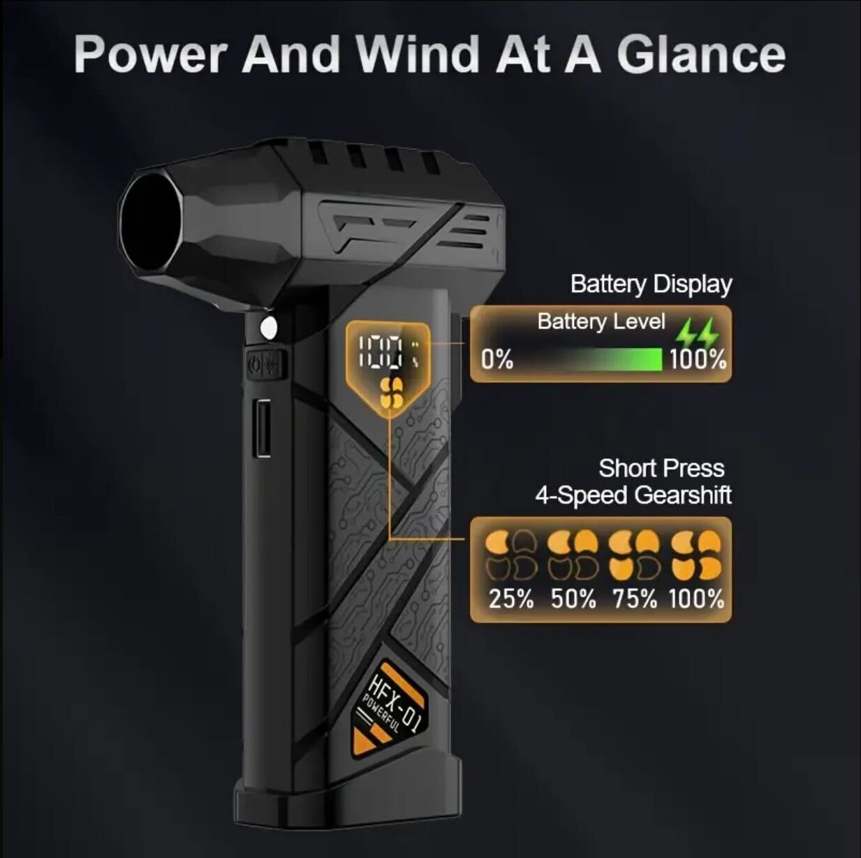 XZXY HFX-01 Turbo Air Duster – 150,000RPM Cordless Power Cleaner with LED Display & Dual Battery