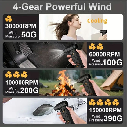XZXY HFX-01 Turbo Air Duster – 150,000RPM Cordless Power Cleaner with LED Display & Dual Battery